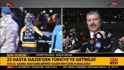 Son dakika: Gazze'den 23 hasta ve 21 refakatçi Ankara'ya getirildi