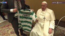 Watch: Brendan Rodgers gifts Pope with Celtics shirt during Vatican visit