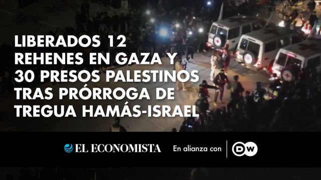 Liberados 12 rehenes en Gaza y 30 presos palestinos tras prórroga de tregua Hamás-Israel
