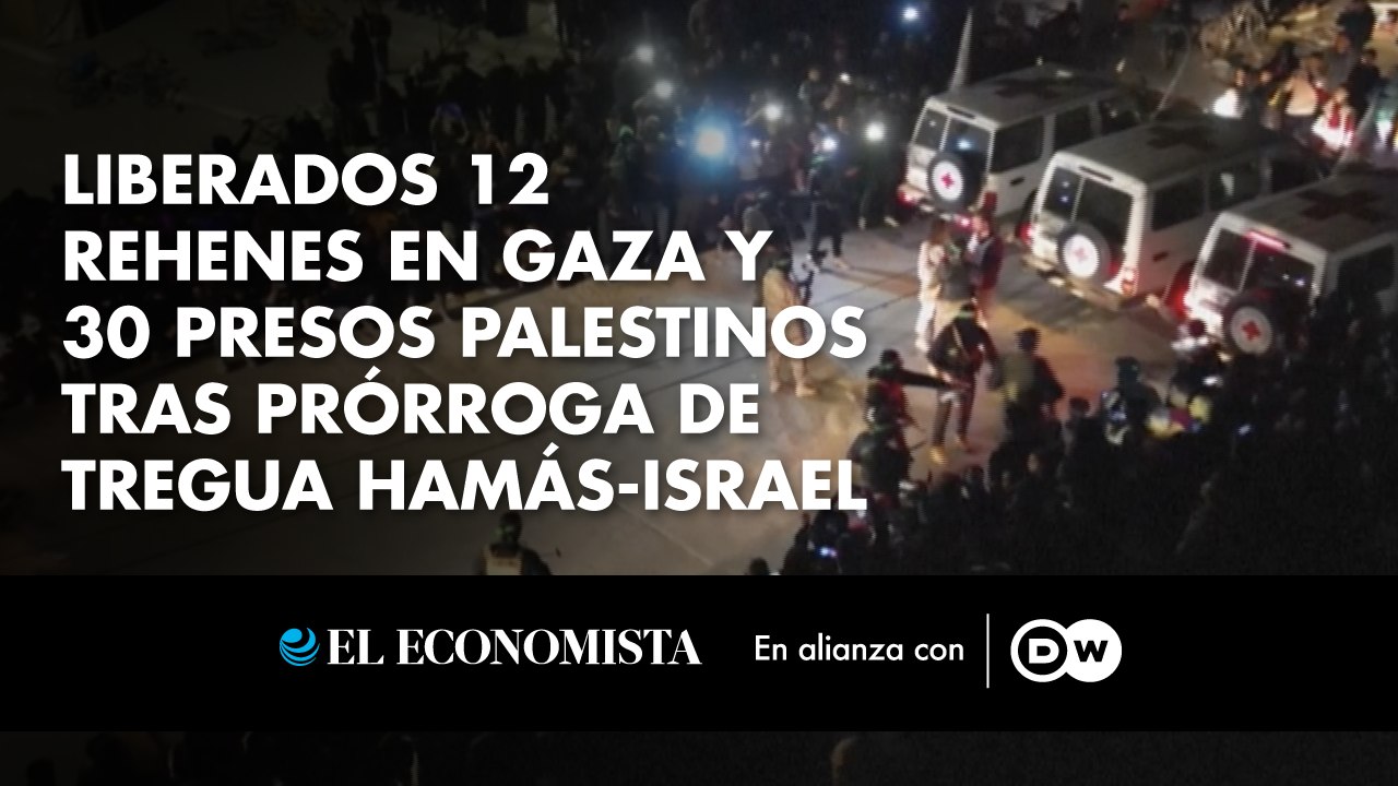 Liberados 12 rehenes en Gaza y 30 presos palestinos tras prórroga de tregua Hamás-Israel