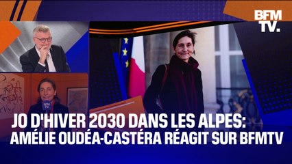 Download Video: JO d'hiver 2030 dans les Alpes: la ministre des Sports, Amélie Oudéa-Castéra réagit sur BFMTV