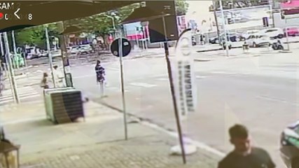 Câmera flagra acidente que deixou ciclista ferido na Av. Brasil