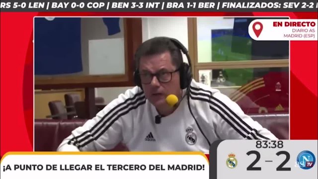 La reacción de Roncero al gol de Nico Paz