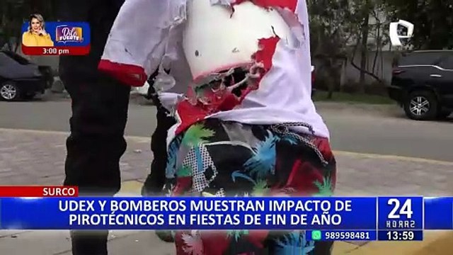 Surco: UDEX y Bomberos realizan demostración sobre el impacto del uso de pirotécnicos