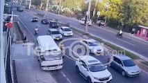 Captan momento exacto en el que ocurrió accidente en el municipio de Bajos de Haina.