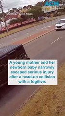 Head-on collision with fugitive leaves mother and newborn injured
