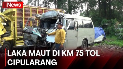 Laka Maut di KM 75 Tol Cipularang, Minibus Travel Tabrak Truk, 2 Orang Tewas