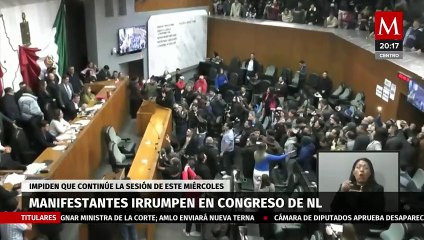 Así irrumpieron manifestantes en el Congreso de Nuevo León