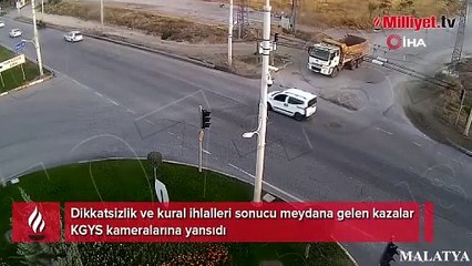 Malatya’da trafik kazaları kameraya yansıdı