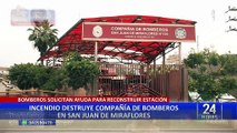 San Juan de Miraflores: incendio consume segundo piso de Compañía de Bomberos