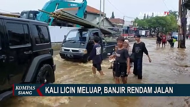 Kali Licin Meluap, Banjir Rendam Jalan Raya Sawangan Depok