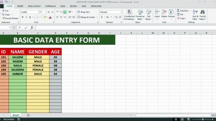 Data Entry using Form in Microsoft Excel  Data Entry in Excel