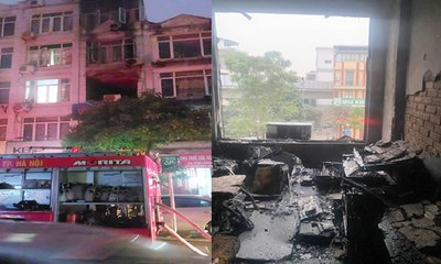 Hà Nội: Cháy nhà 5 tầng lúc rạng sáng, 2 người may mắn thoát nạn