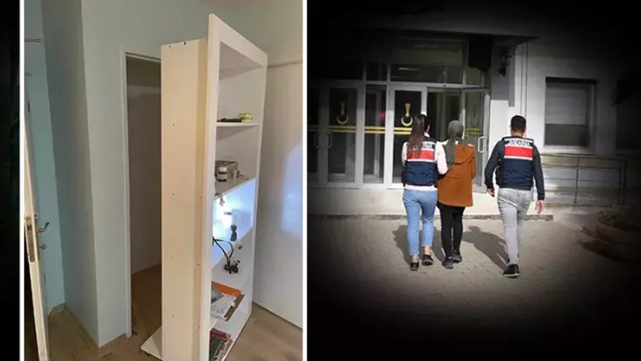 Osmaniye'de FETÖ hükümlüsü, kitaplık arkasındaki gizli bölmede yakalandı