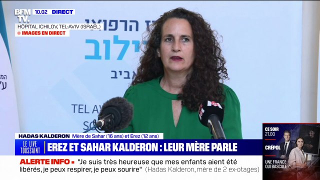 Ils ont vécu des moments très durs : Hadas Kalderon, mère de deux ex-otages franco-israéliens, s'exprime sur leur libération