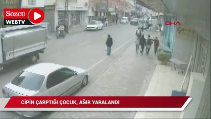 下载视频: Koşarak yolun karşısına geçerken cipin çarptığı çocuk, ağır yaralandı