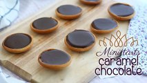 Caramel and chocolate mini tarts