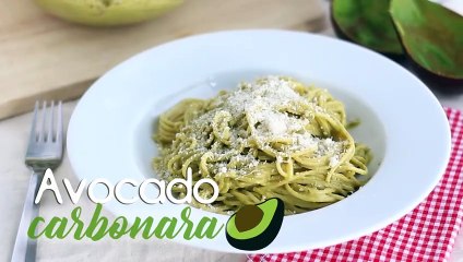 Avocado spaghetti carbonara
