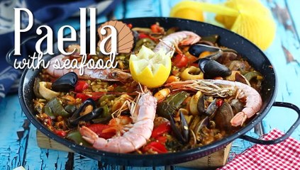 Seafood paella