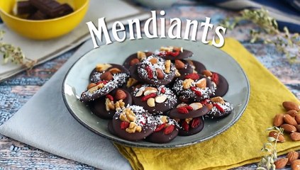 Mendiants: chocolate with dried fruits