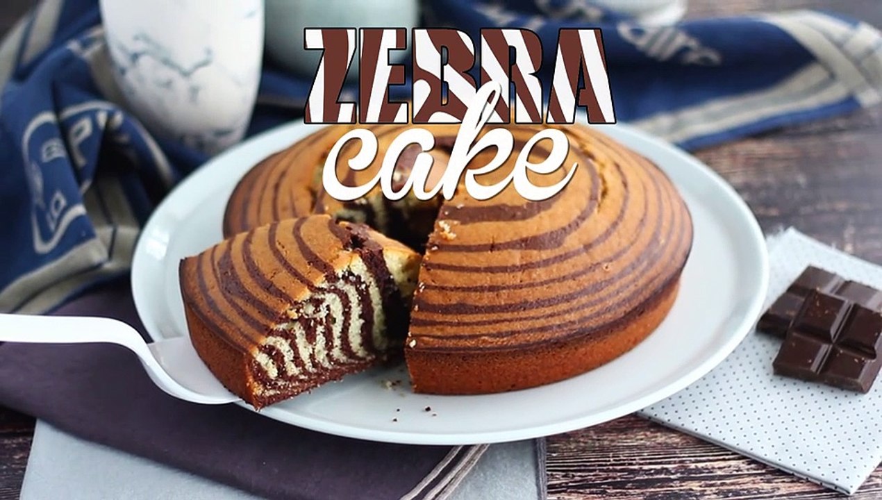 Zebra cake, the exotic marble cake (italian marble cake)