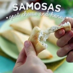 Goat cheese and honey samosas