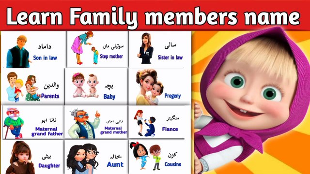 learning about family preschool | my family members | learn family members in english