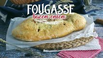Fougasse with bacon and onions