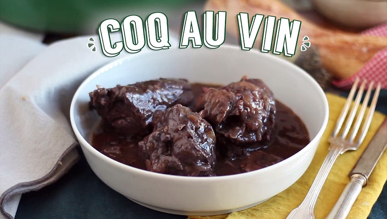 Coq au vin (hahn in wein)