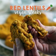 Vegan coral lentil and carrot patties