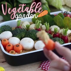 Vegetable garden for appetizers (hummus and baby vegetables)