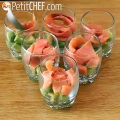 Smoked salmon and avocado verrines