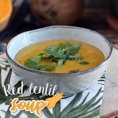 Butternut squash and red lentil soup