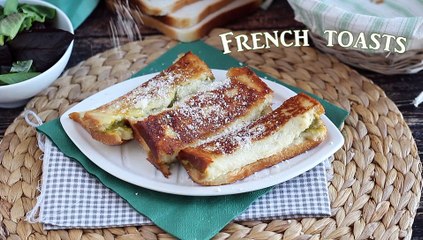 Savory french toast rolls with pesto