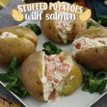 Stuffed potatoes with cream cheese and salmon