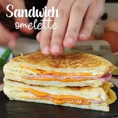 Express-omelett-sandwich – french-toast-omelett-sandwich – eier-sandwich-hack