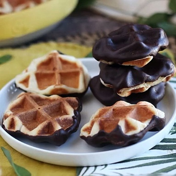 Miniwaffeln mit schokolade