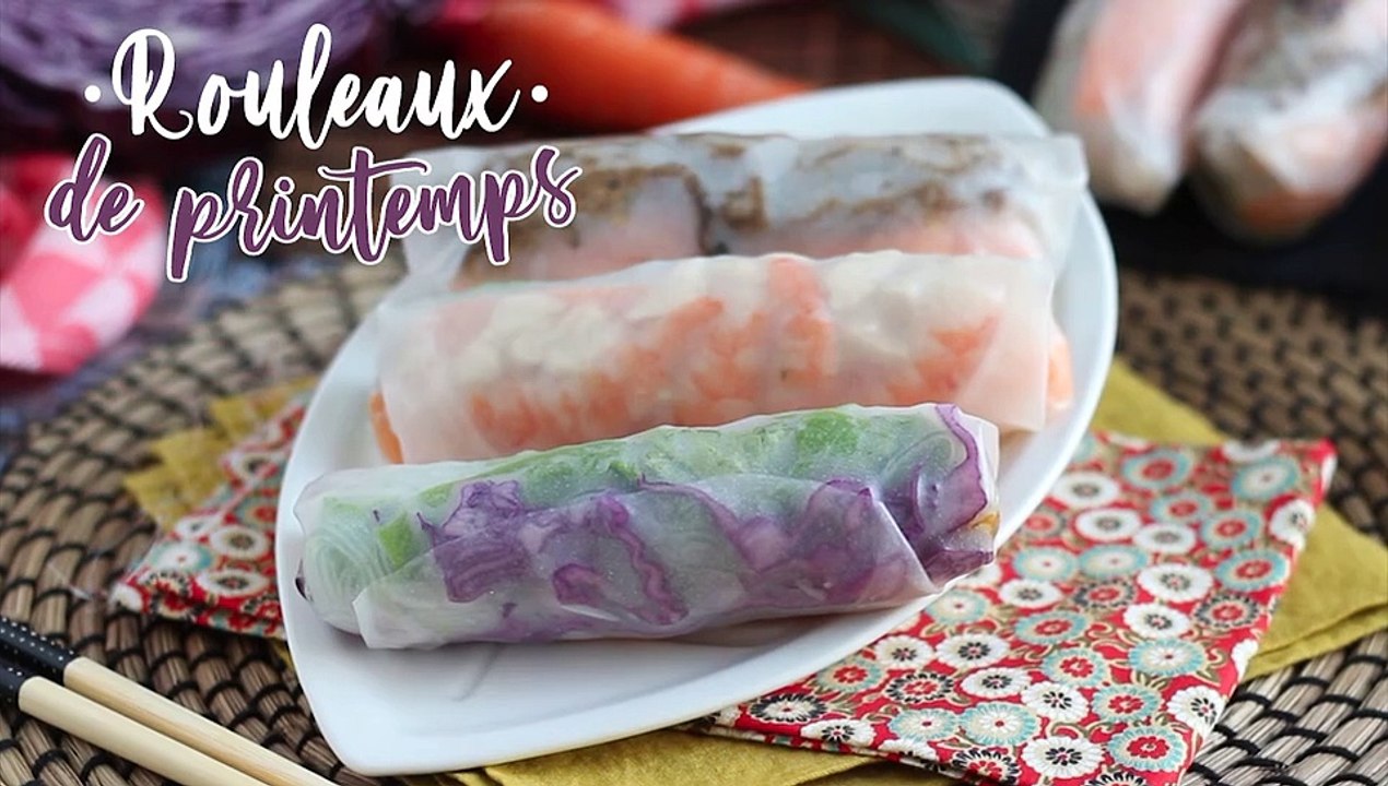 Vegetarische frühlingsrollen – rotkohl und süßkartoffel