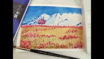 Cómo pintar un paisaje nevado fácil en acuarela. Landscape in watercolor
