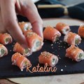 Rotolini di salmone e asparagi