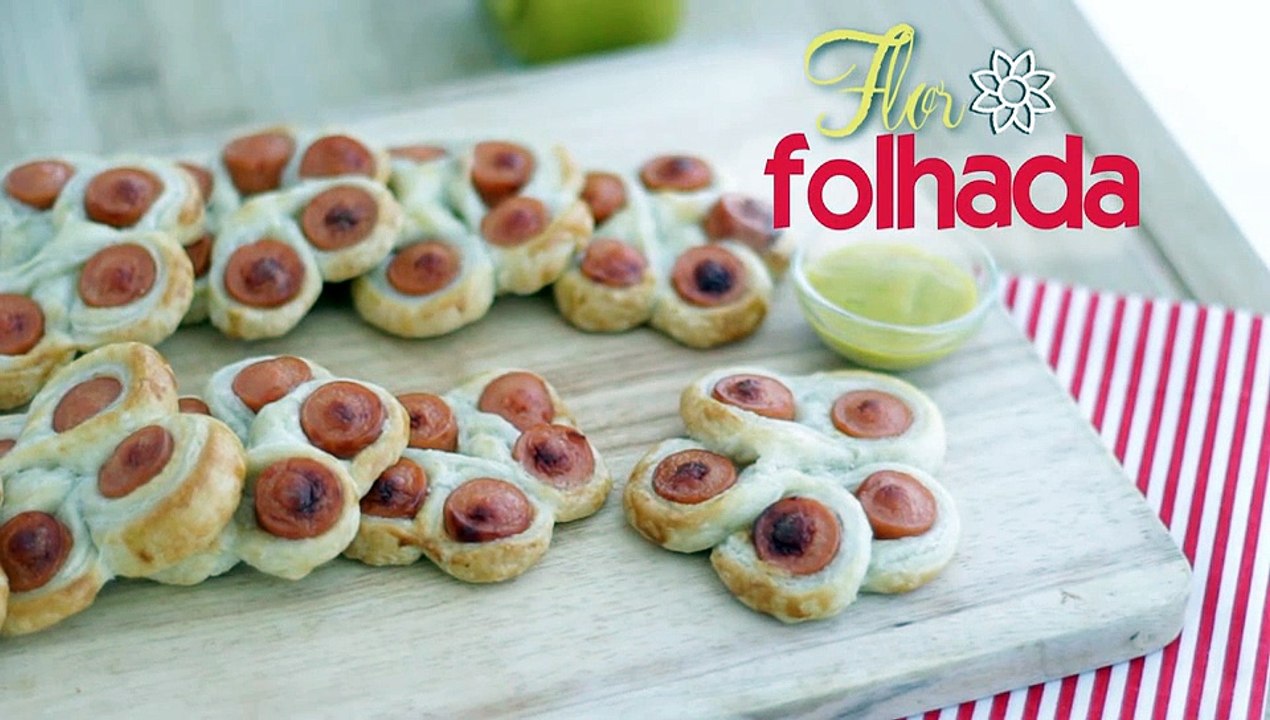 Flor folhada de salsicha
