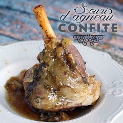 Lammhaxen-confit mit honig und thymian