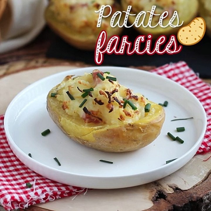 Ofenkartoffeln gefüllt mit speck und käse