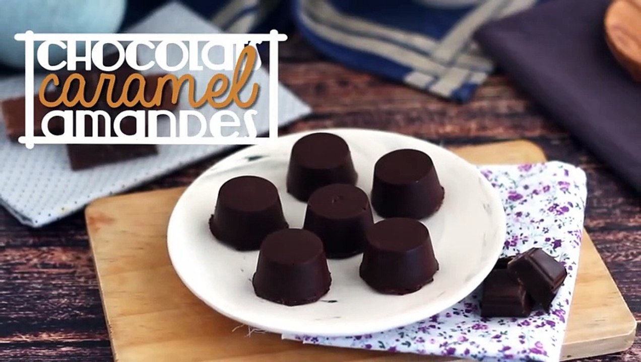 Pralinen gefüllt mit gesalzenem butterkaramell und mandeln