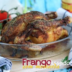 Frango assado com mostarda dijon