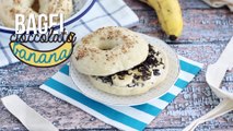 Bagel dolce con cioccolato e banana