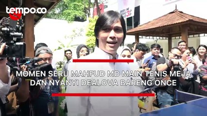 Momen Seru Mahfud MD Main Tenis Meja dan Nyanyi Dealova Bareng Once