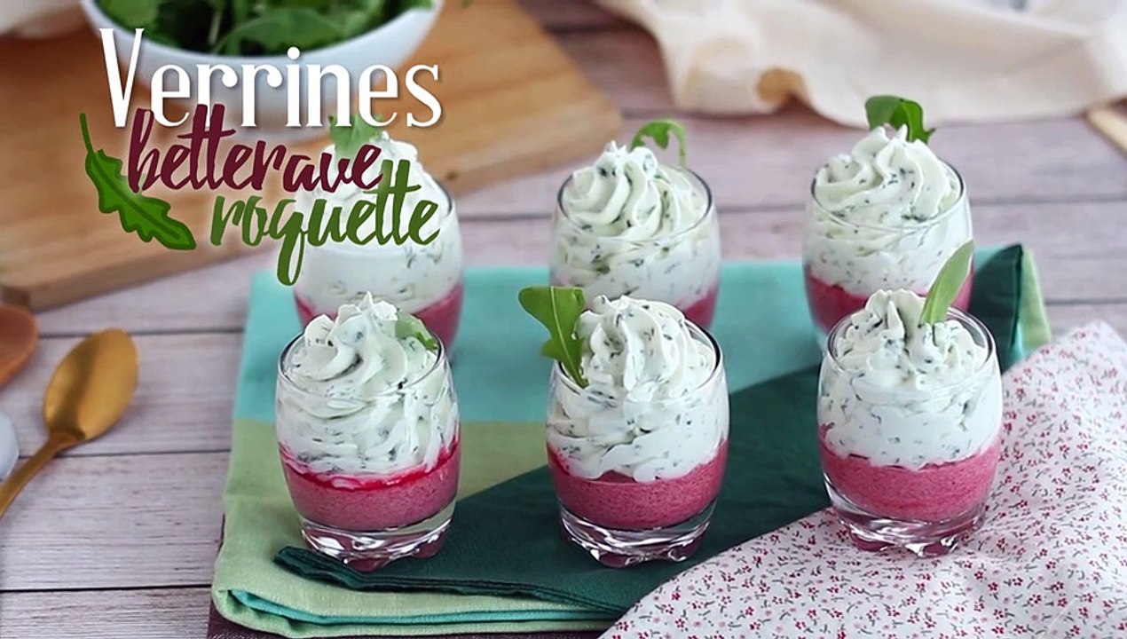 Verrines mit rüben und rucola-mousse