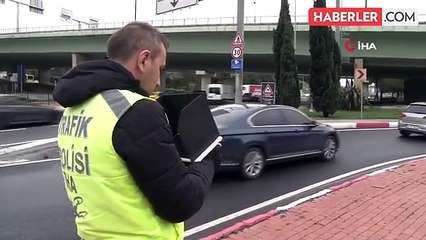 İstanbul Fatih'te Yayalara Yol Vermeyen Sürücülere Dron Destekli Denetim