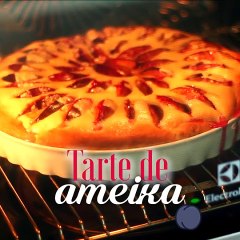 Tarte/torta brioche de ameixas